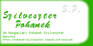 szilveszter pohanek business card